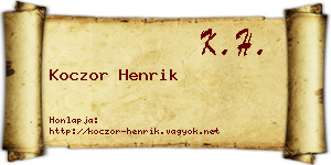 Koczor Henrik névjegykártya